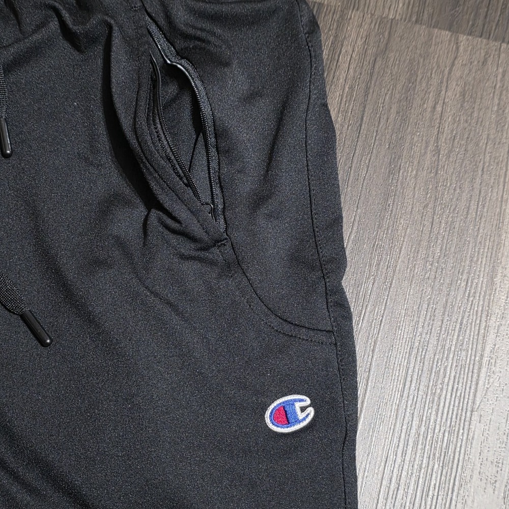 Champion Men's Track Pants Size XL Black Ankle Zip Pockets Drawstring Athletic - Picture 7 of 9